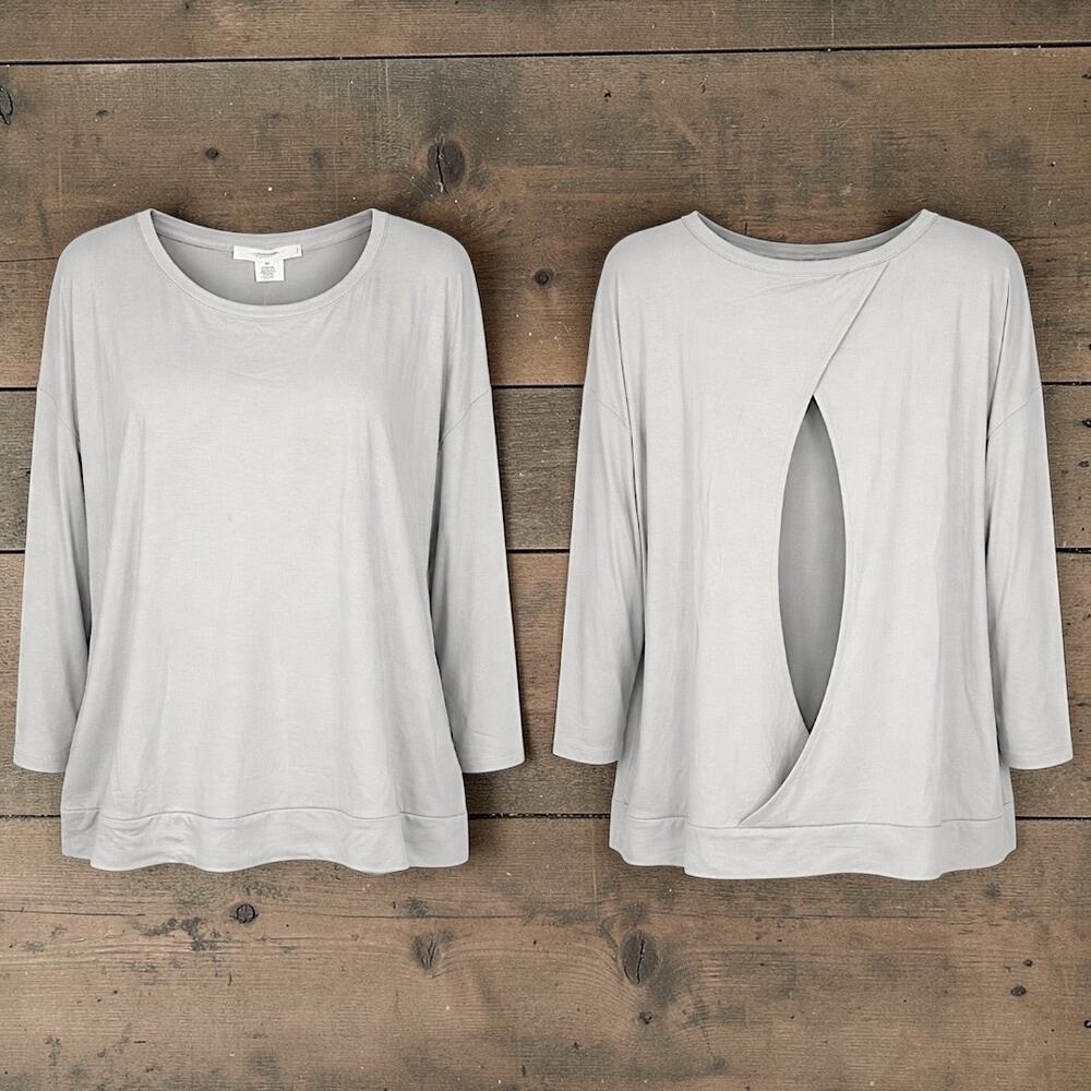 Workshop Republic 3X Gray Open Back Top Soft Stretch NWT Flowy  NEW